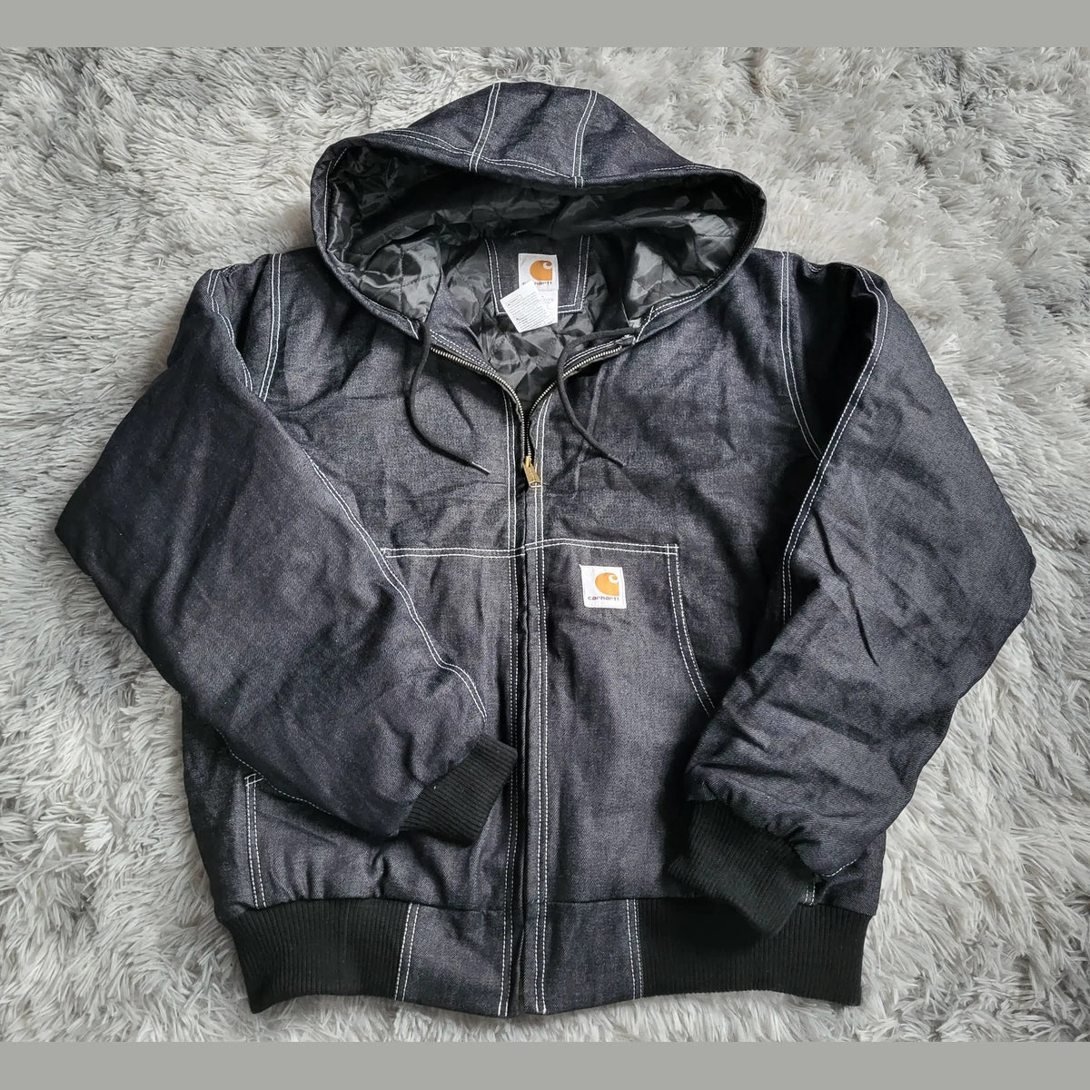 Veste Carhartt Active Jacket Denim Bleu Foncé Homme - Made in USA - Vintage - Taille XL