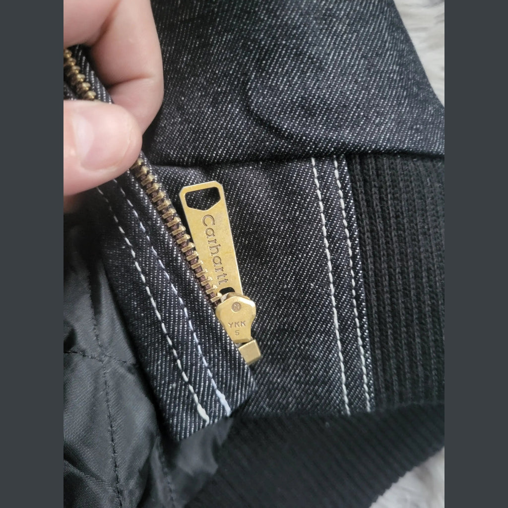 Veste Carhartt Active Jacket Denim Bleu Foncé Homme - Made in USA - Vintage - Taille L 