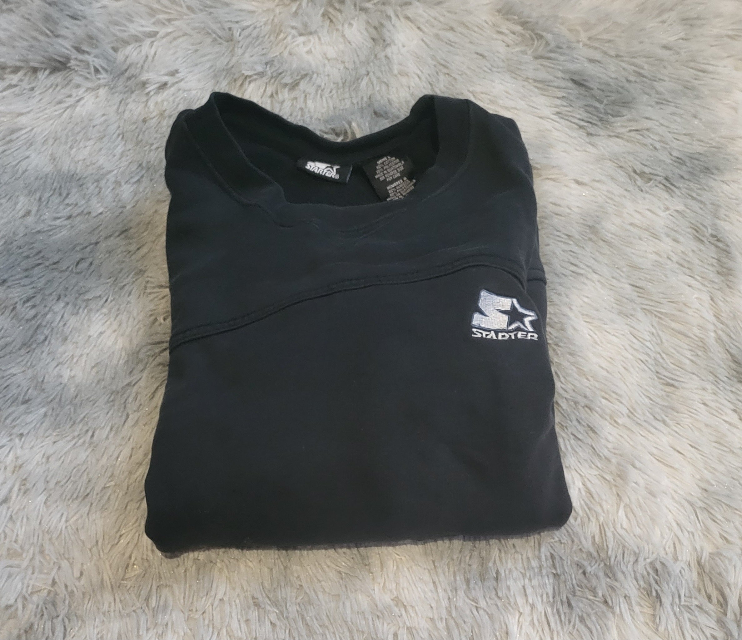 Sweat Vintage Starter 90s – Noir – Taille L – Broderie Logo – Streetwear Authentique