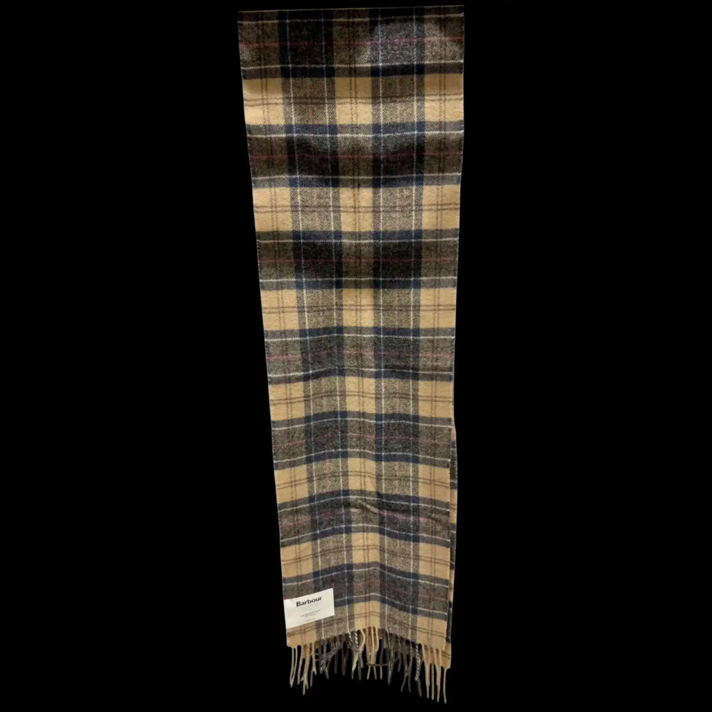 Écharpe Barbour à carreaux, coloris beige dominant, taille unique. Fripes Sélect
