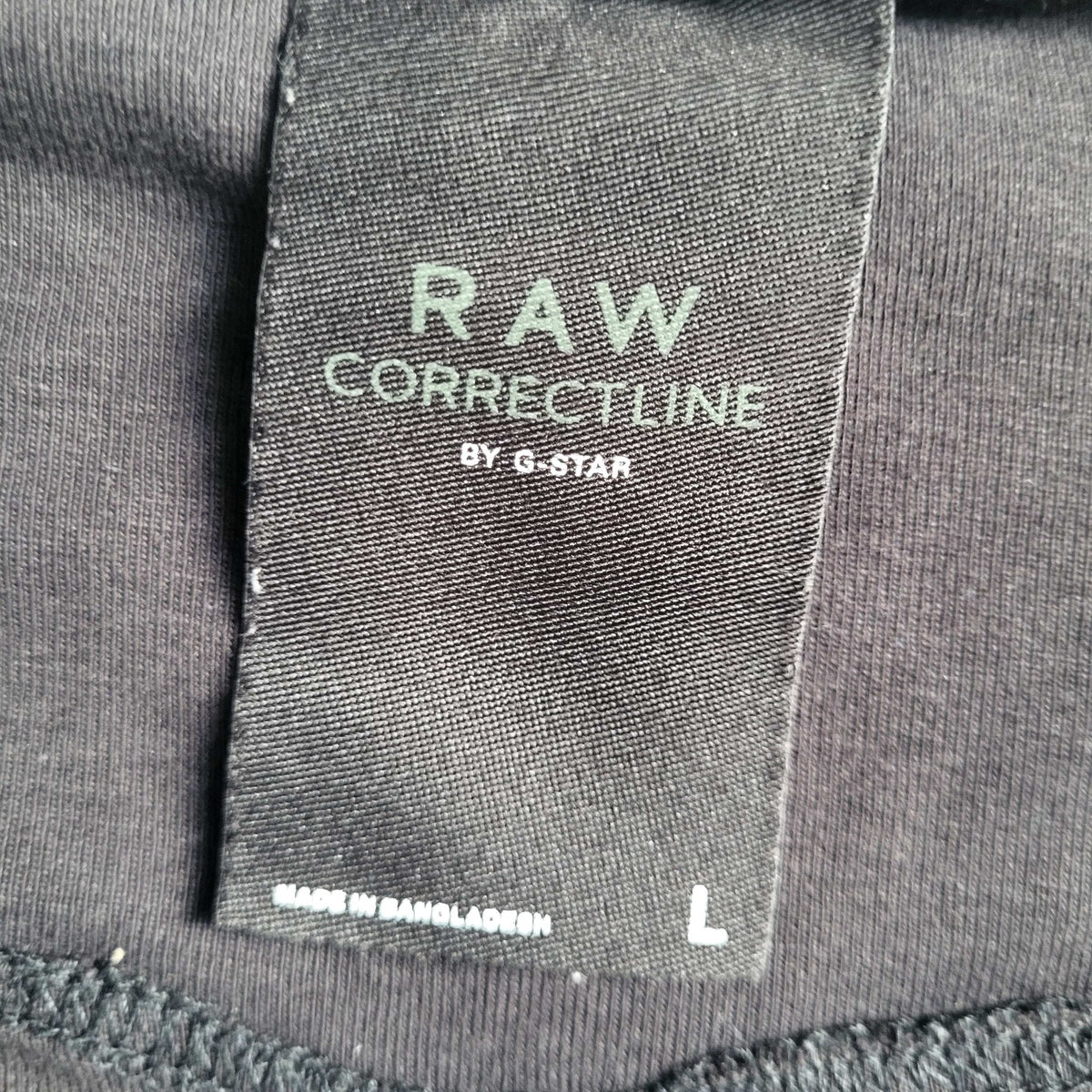 T-shirt Manches Longues G-Star RAW Correct Line – Col Tunisien – Noir – Taille L