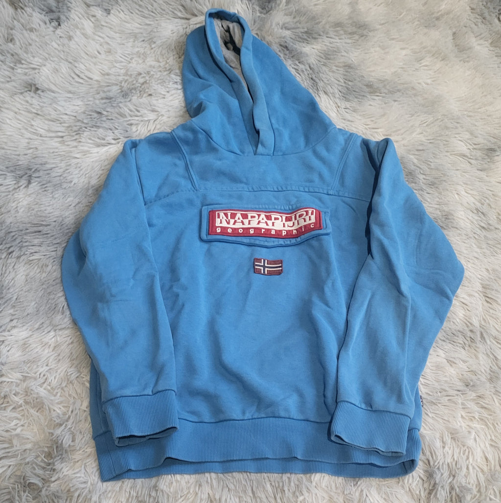 Sweat à capuche Napapijri Burgee – Bleu Dazzling – Taille 12 ans (152 cm)