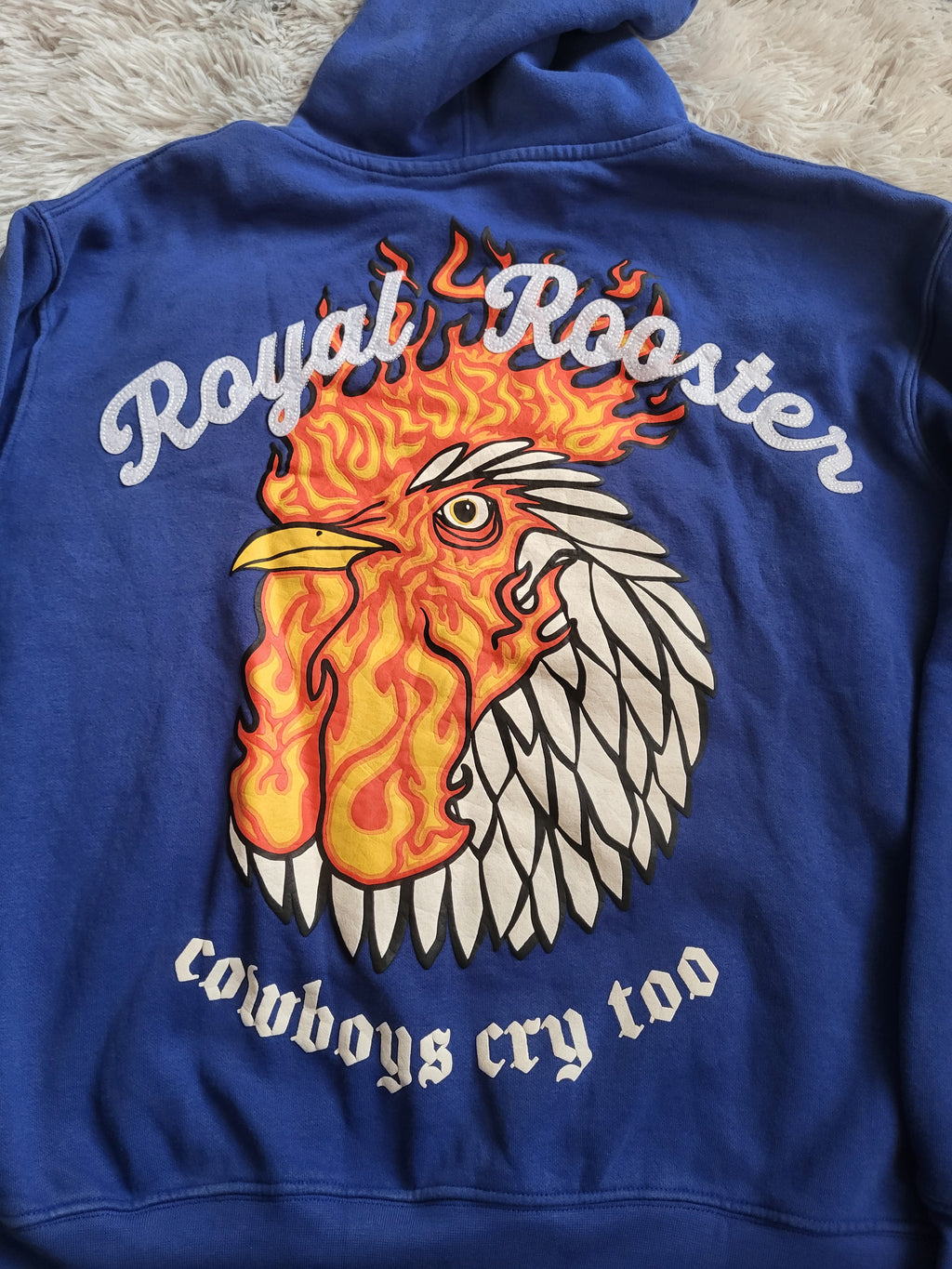 Sweat à capuche Pull & Bear "Royal Rooster" STWD - Bleu Roi - Taille S
