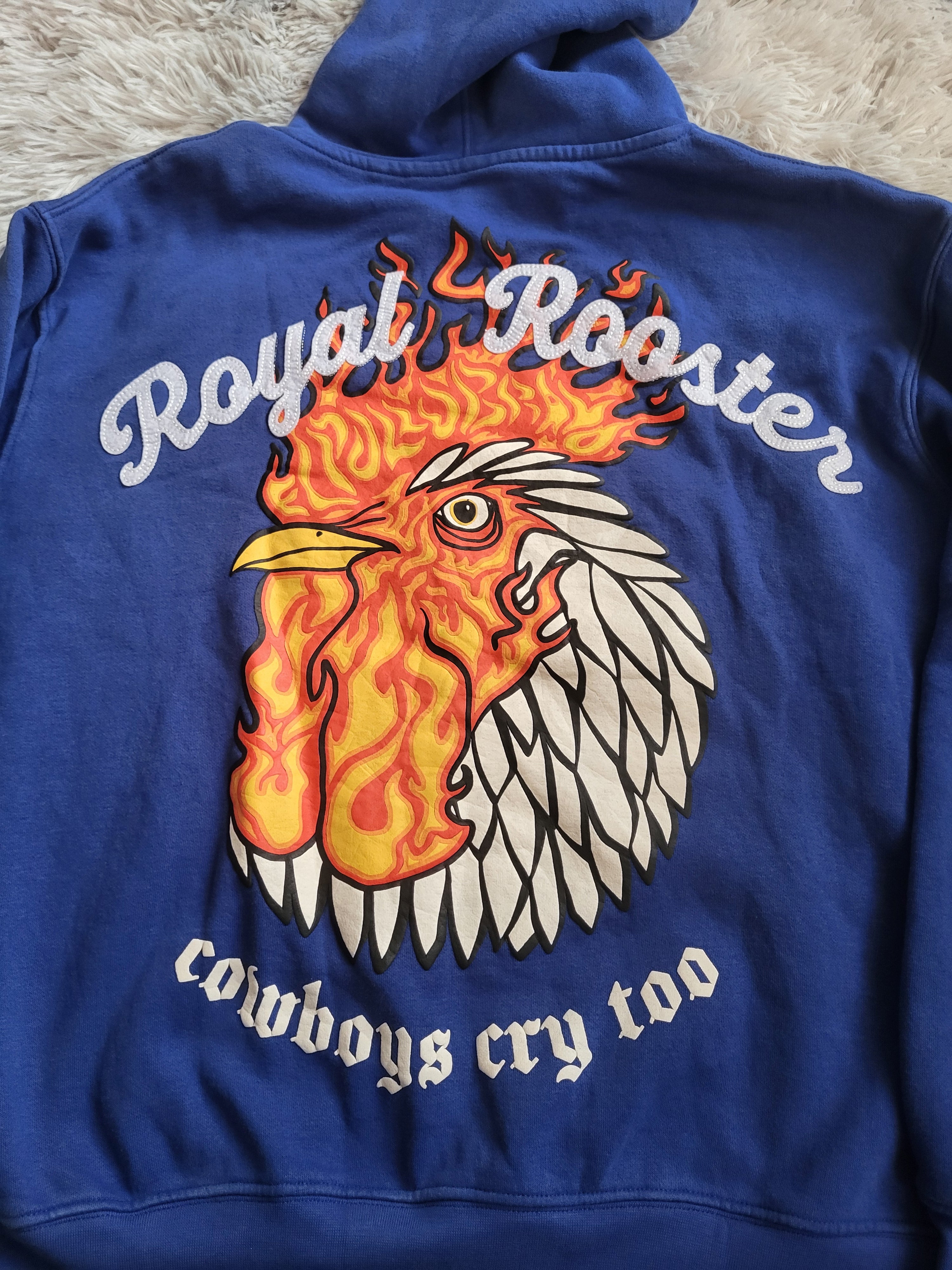 Sweat à capuche Pull & Bear "Royal Rooster" STWD - Bleu Roi - Taille S