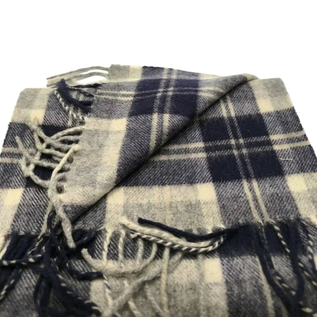 Écharpe Barbour Tartan Gris Argent Bannockbane Silver Laine Cachemire 180cm