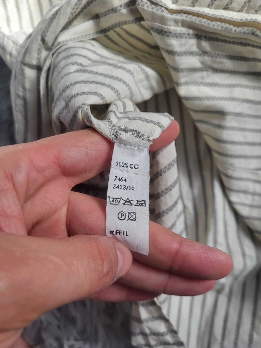 Chemisette HUGO Hugo Boss Slim Fit - Rayures Grises & Écru - Taille L