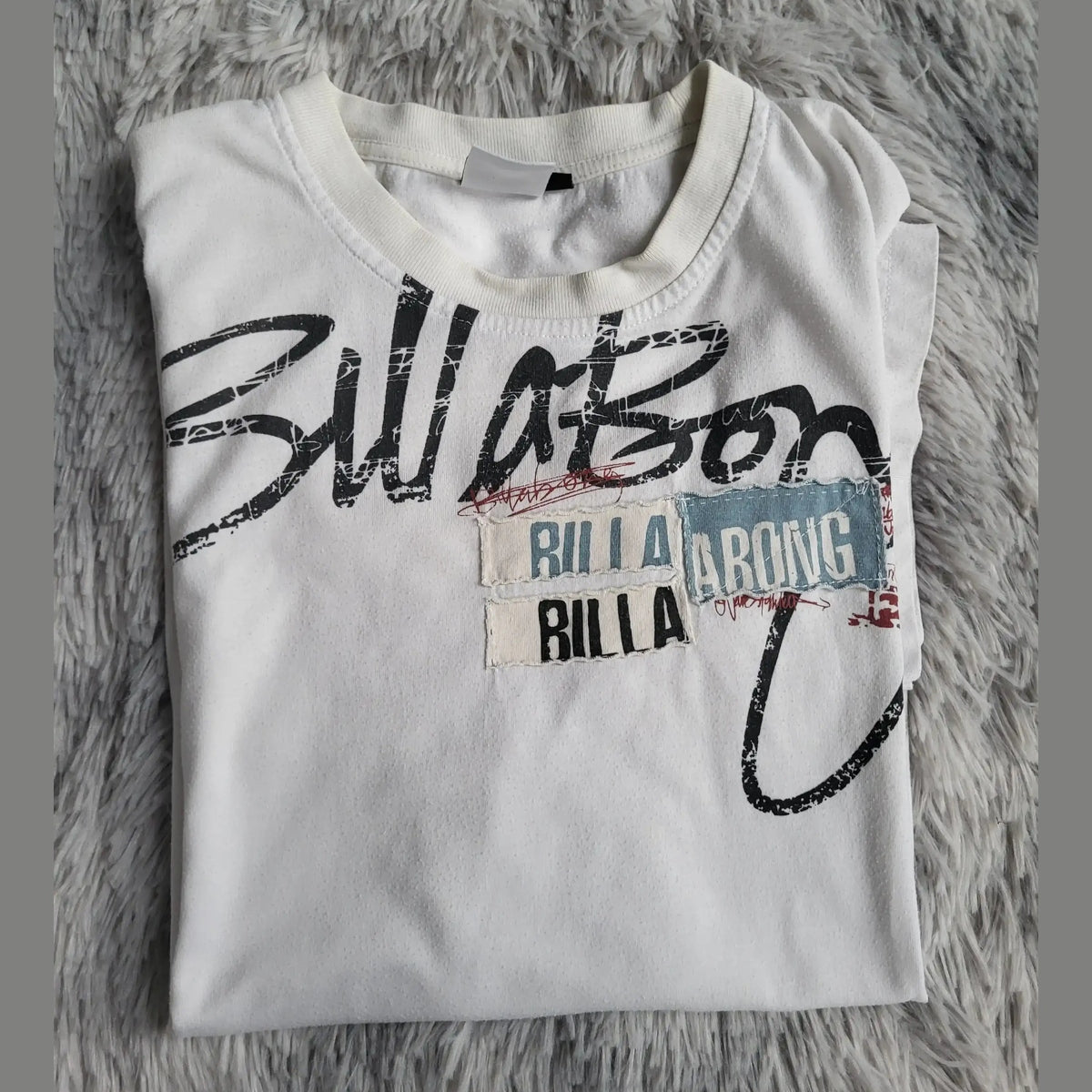 T-shirt Billabong Vintage Y2K – Logo Script & Graphique – Taille M – 100% Coton