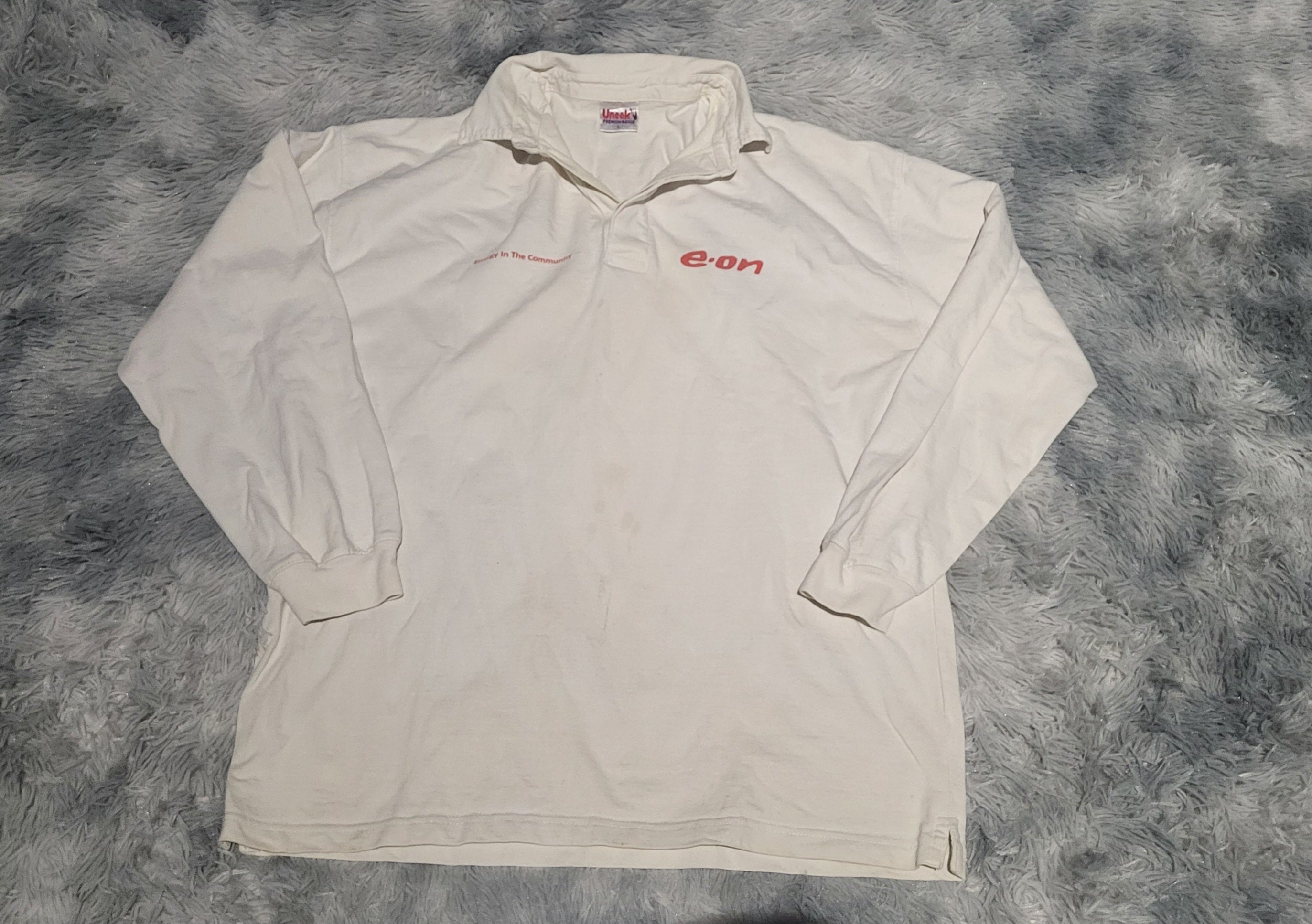 Polo Manches Longues Uneek – Style Workwear "E-on" – Taille L – Blanc