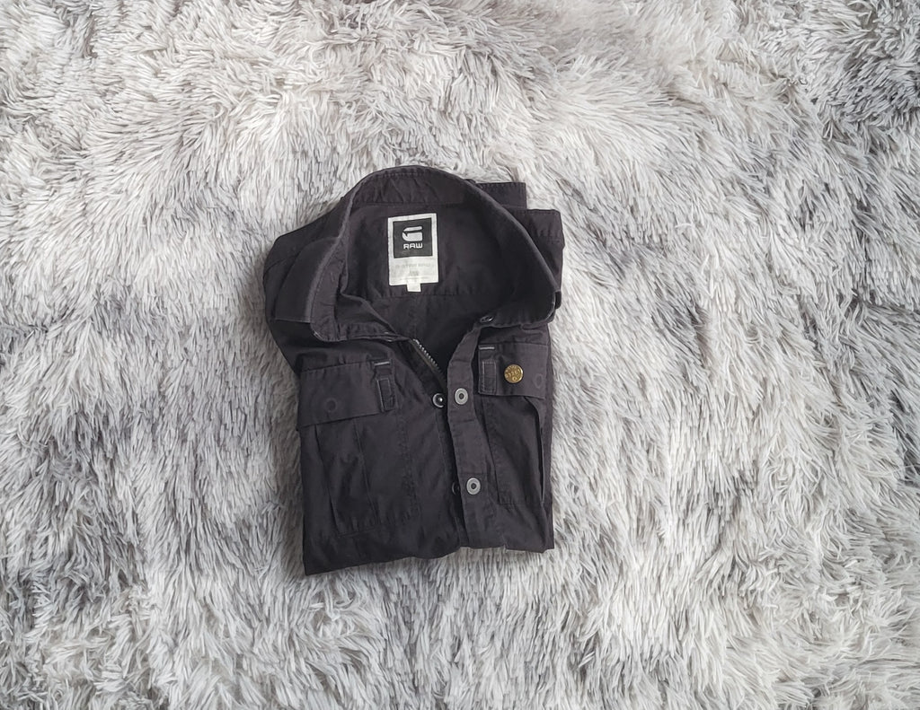 Chemise G-Star RAW 3301 Zippée - Utility Denim Noir - Taille L - Overshirt Veste Technique