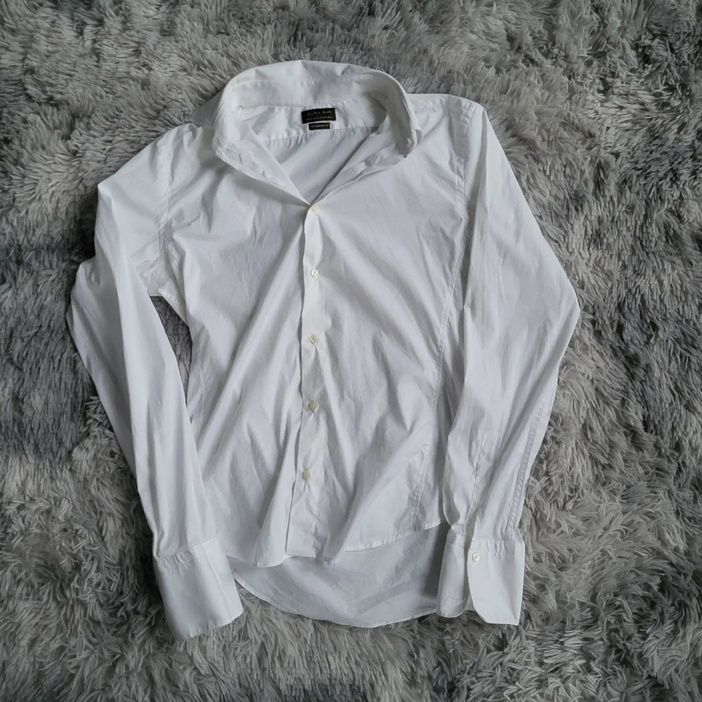 Chemise Zara Man Super Slim Fit Blanche - Taille L - Made in Spain - Coupe Ajustée