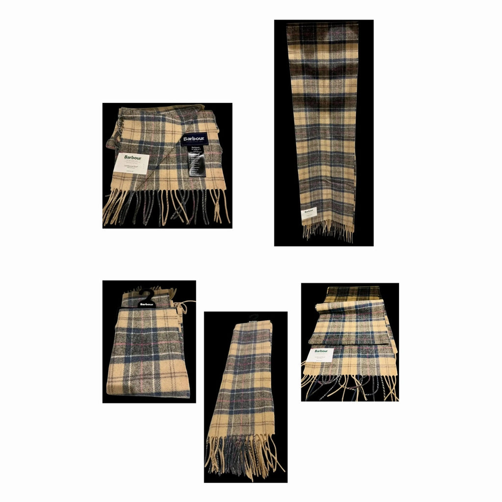 Écharpe Barbour à carreaux beige, taille unique. Fripes Sélect