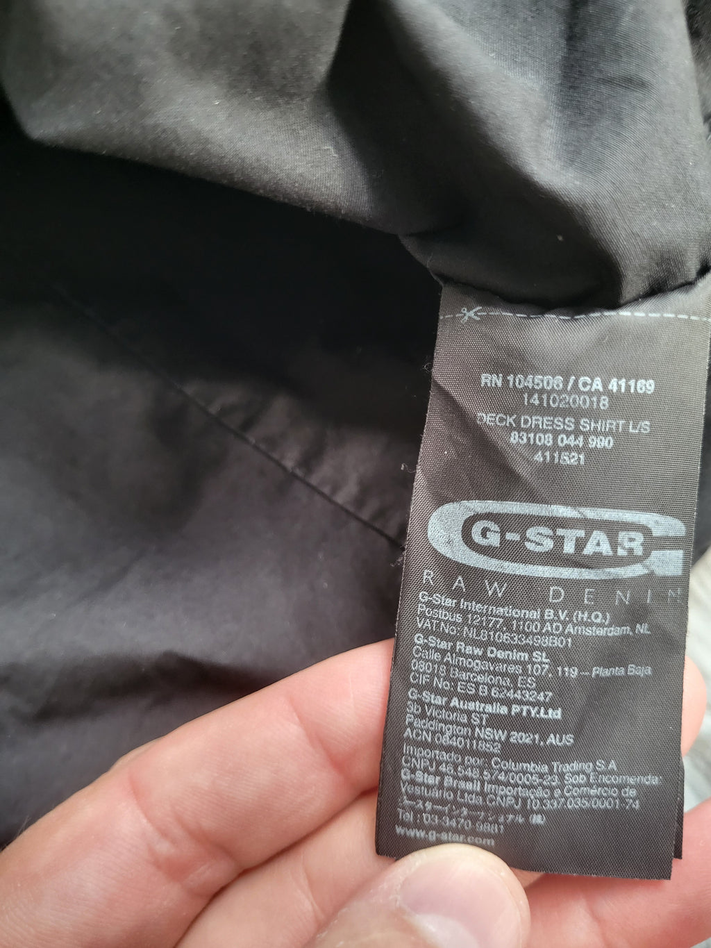 Chemise G-Star RAW 3301 Zippée - Utility Denim Noir - Taille L - Overshirt Veste Technique