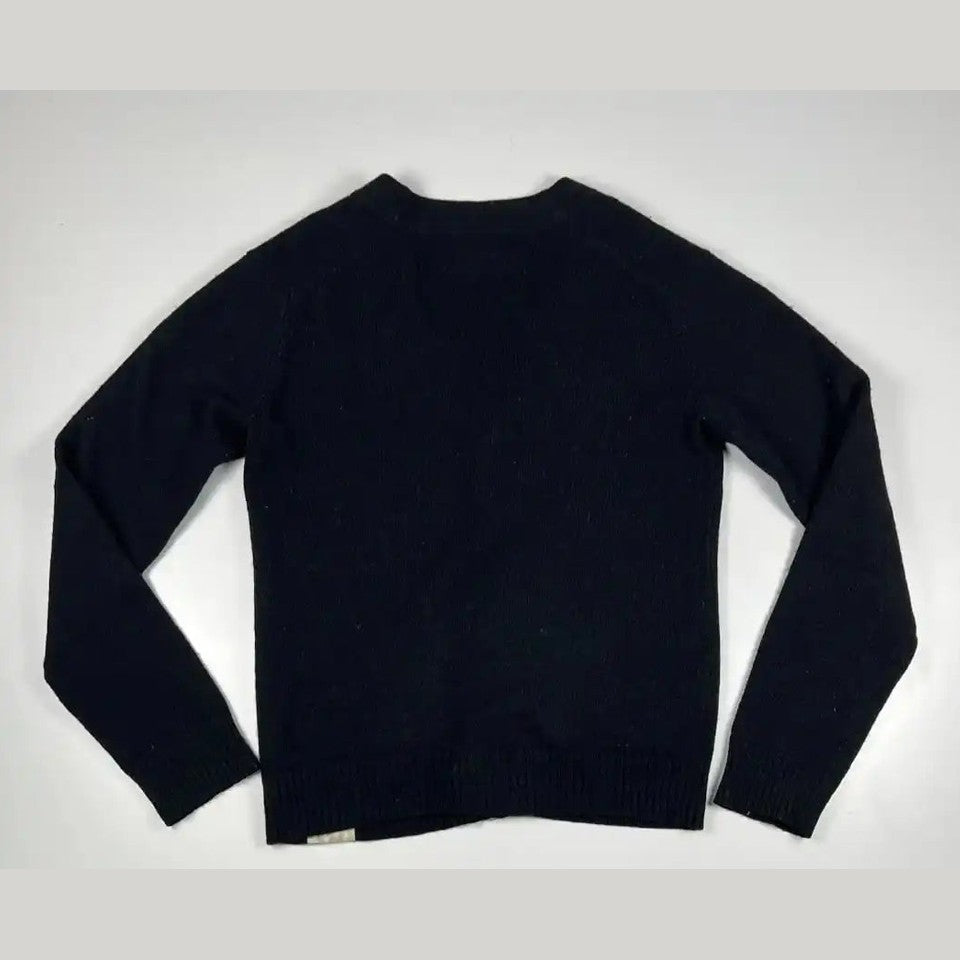 Pull noir, marque non visible, taille non indiquée, Fripes Sélect