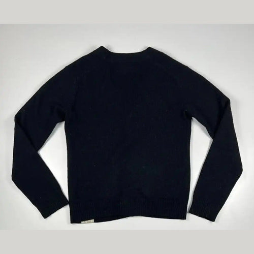 Pull noir, marque non visible, taille non indiquée, Fripes Sélect