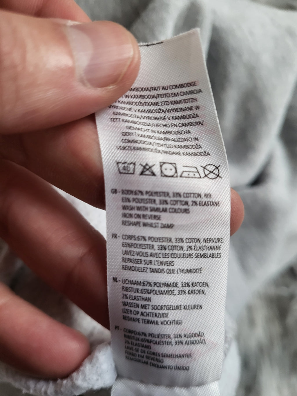 Sweat col zippé Lee Cooper Originals – Gris chiné – Taille M