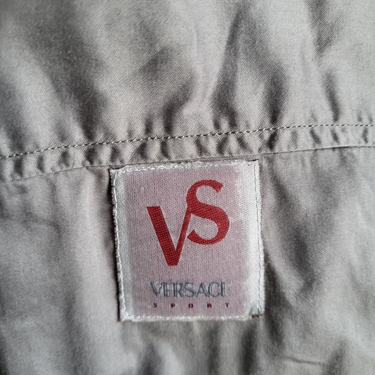 Chemise Versace Sport Vintage - Style Safari Utility Gris Anthracite - Archive Y2K - Luxe Italien