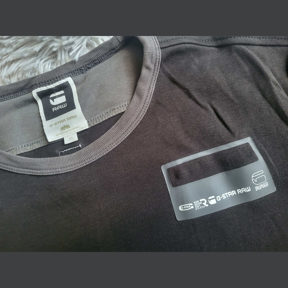 Haut Manches Longues G-Star RAW Double Layer Noir Gris Taille XL - Coton