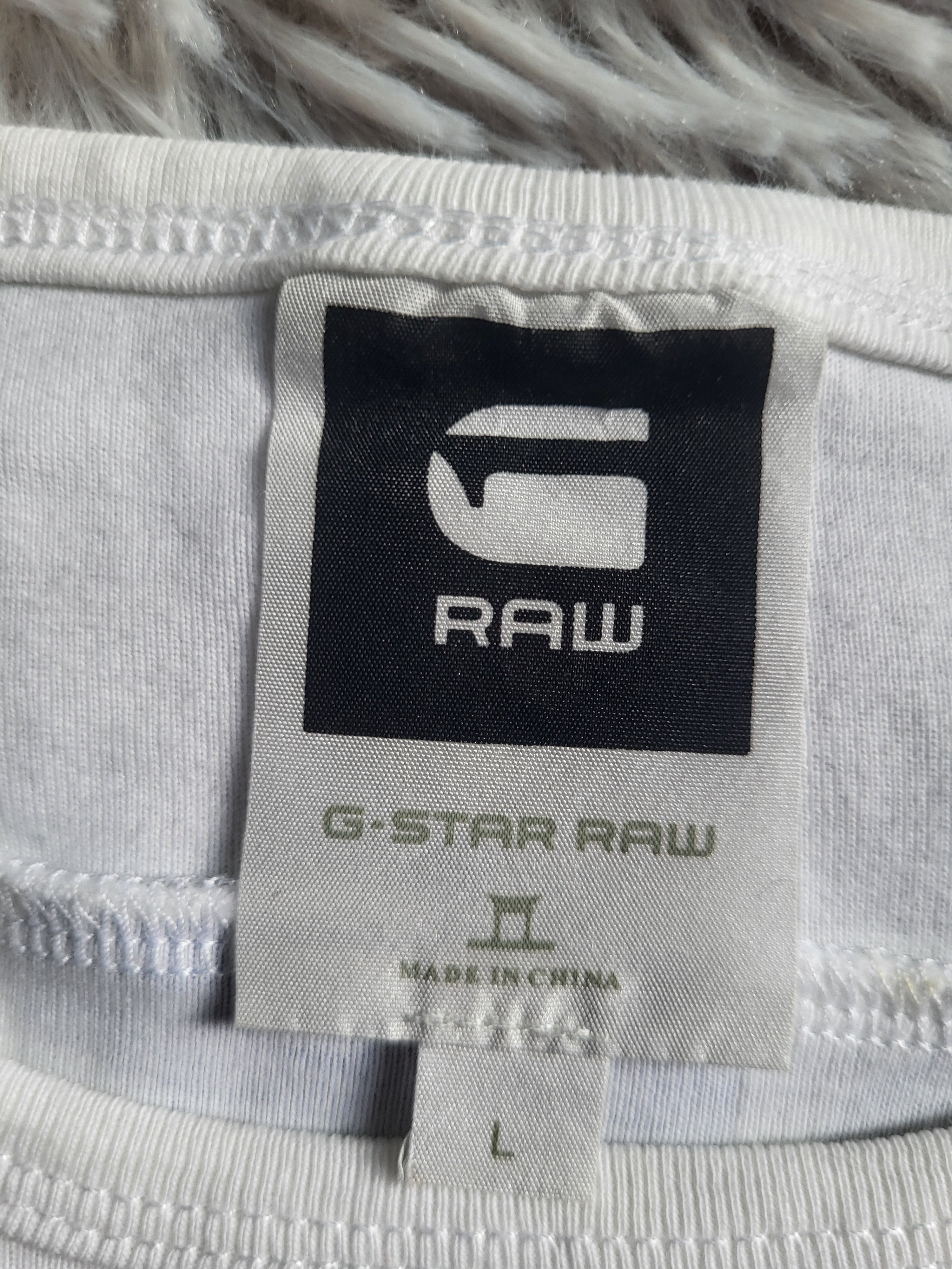 T-shirt G-Star RAW Originals Graphic 8 – Coton Bio – Taille L – Blanc Optique