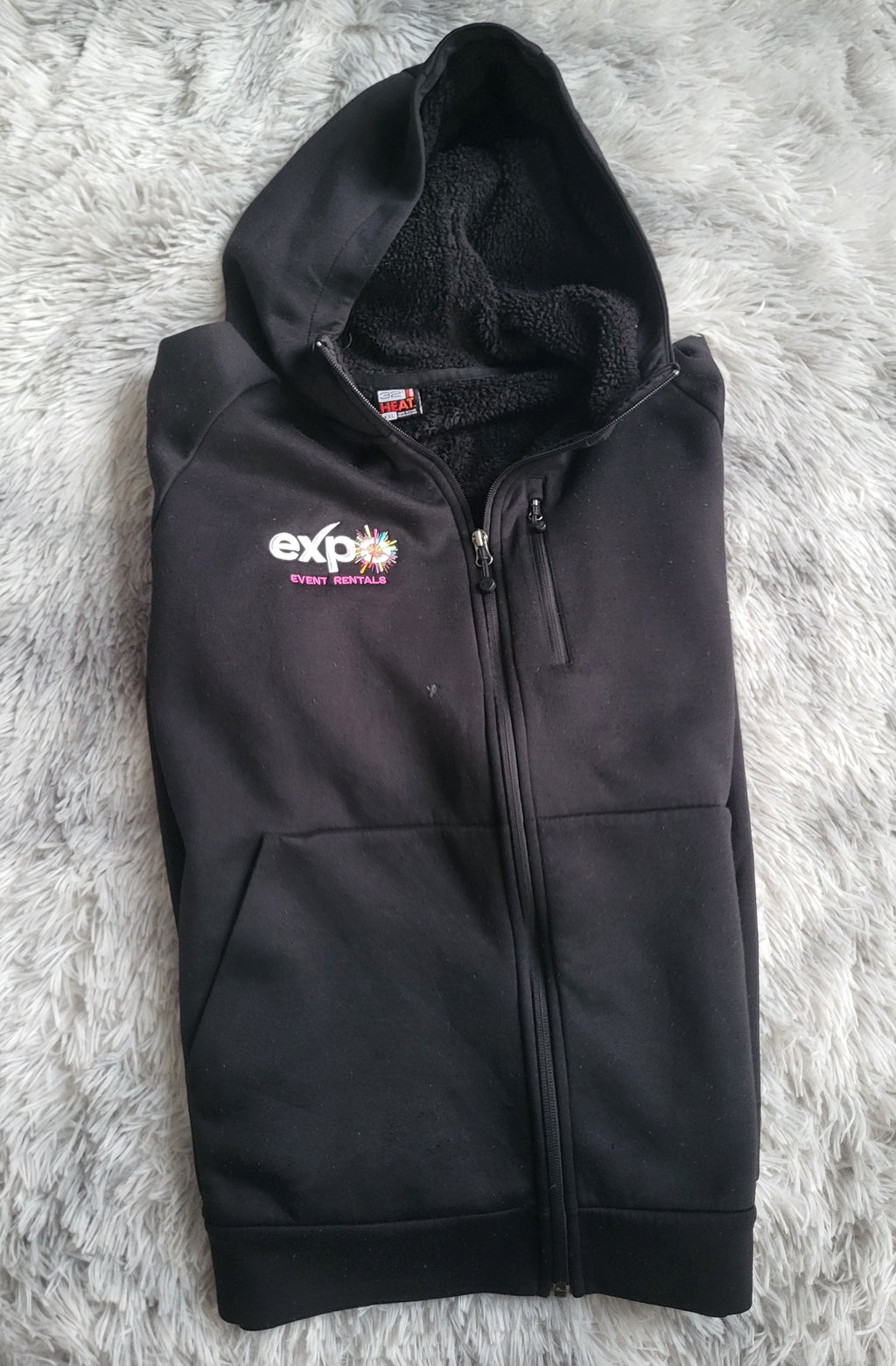 Veste à capuche zippée 32 Degrees Heat – Doublure Sherpa – Taille XXL – Noir