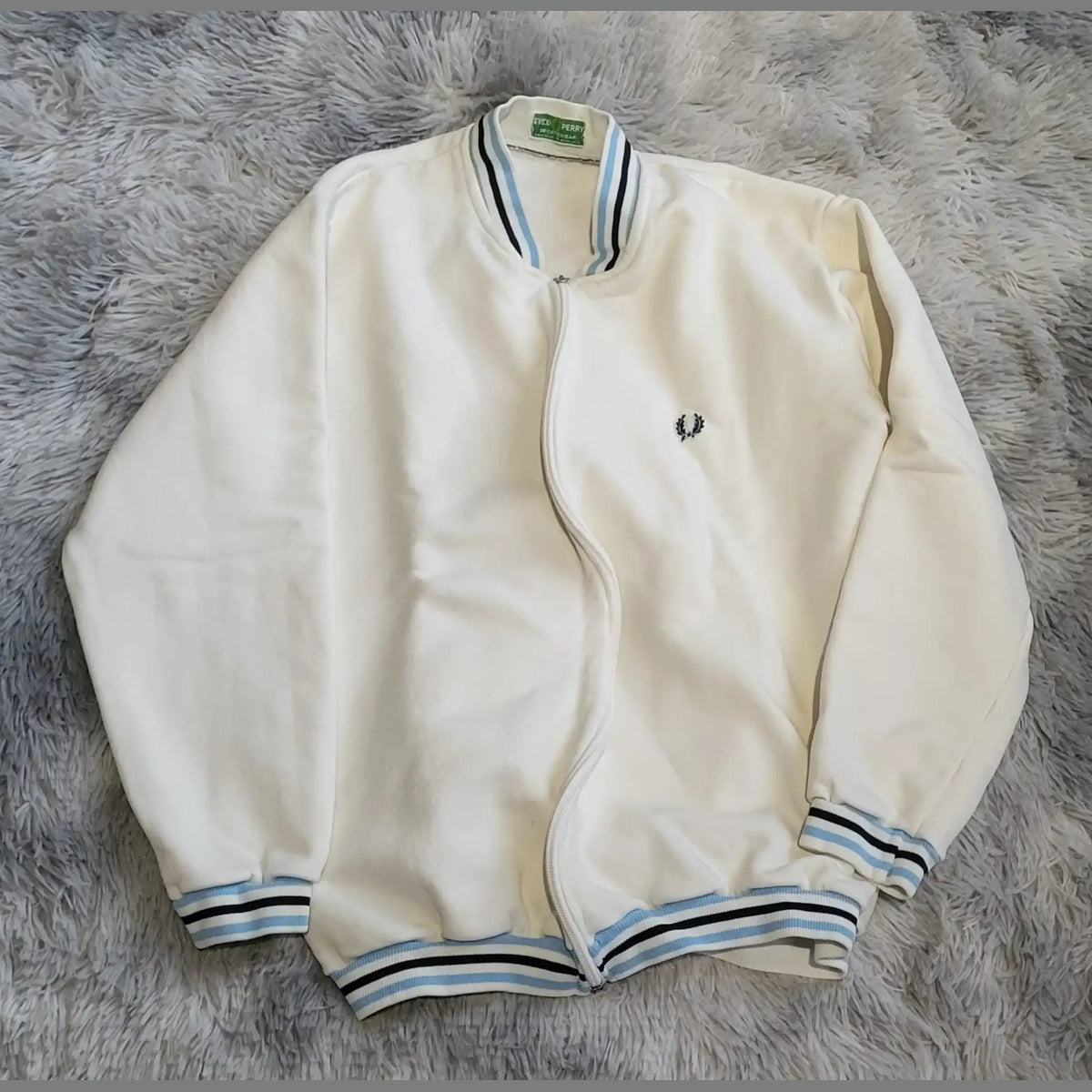 Veste Fred Perry Vintage 80s - Track Jacket Blanche - Style Old Money - Taille M