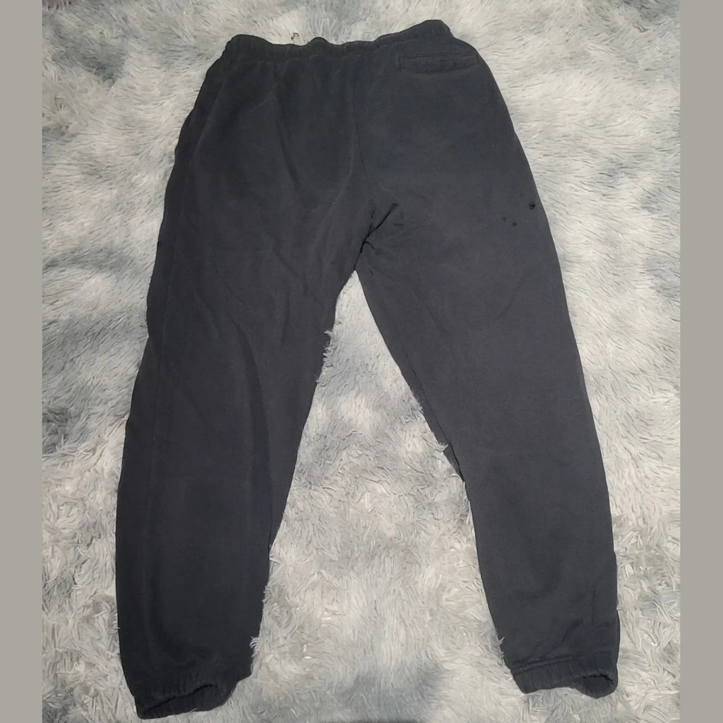 Pantalon de Training Nike Jordan Noir – Logo Floqué – Taille S – Style Distressed Streetwear