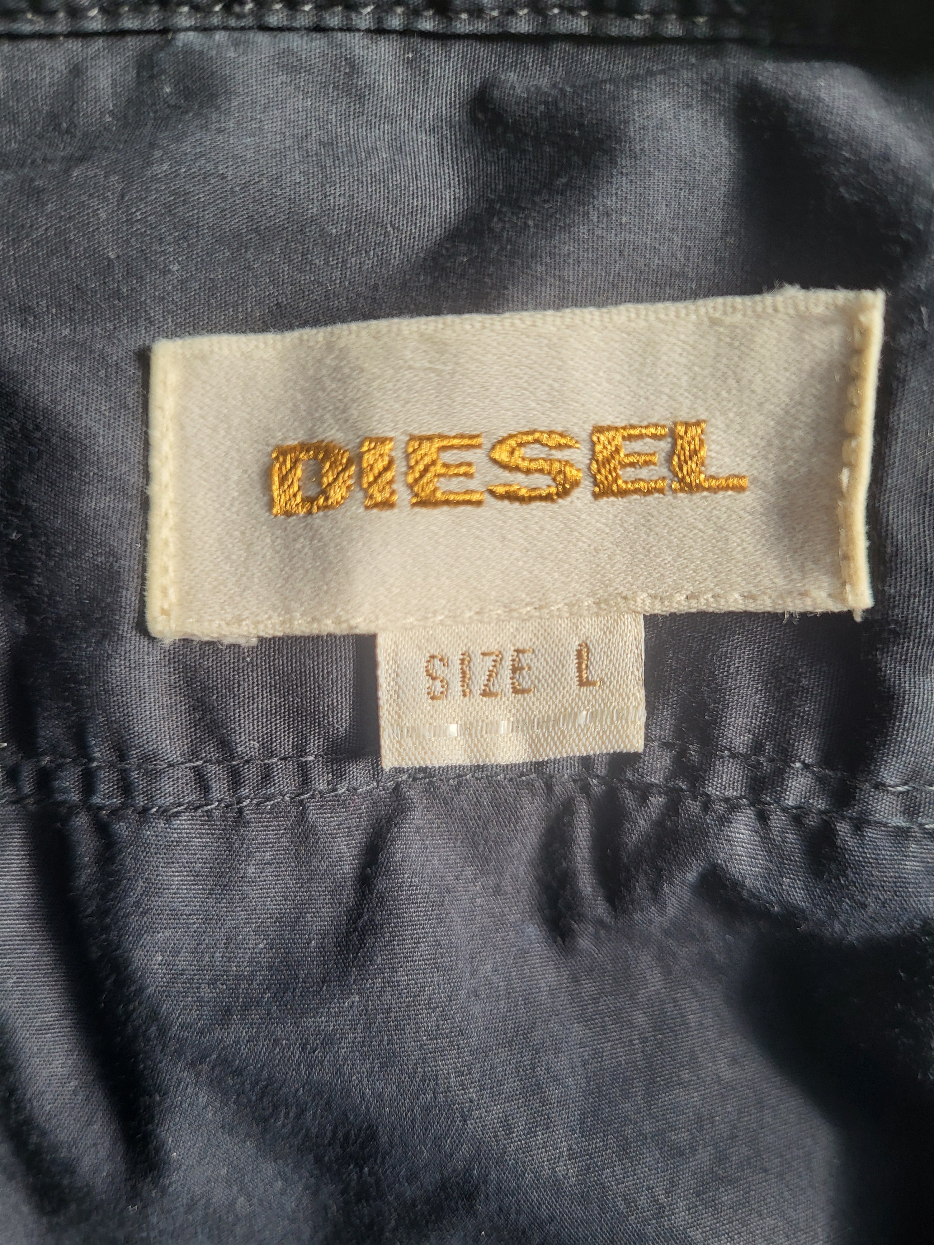 Chemise Diesel S-EBBE-PATCH Noir Anthracite - Taille L - Style Military Workwear Zip