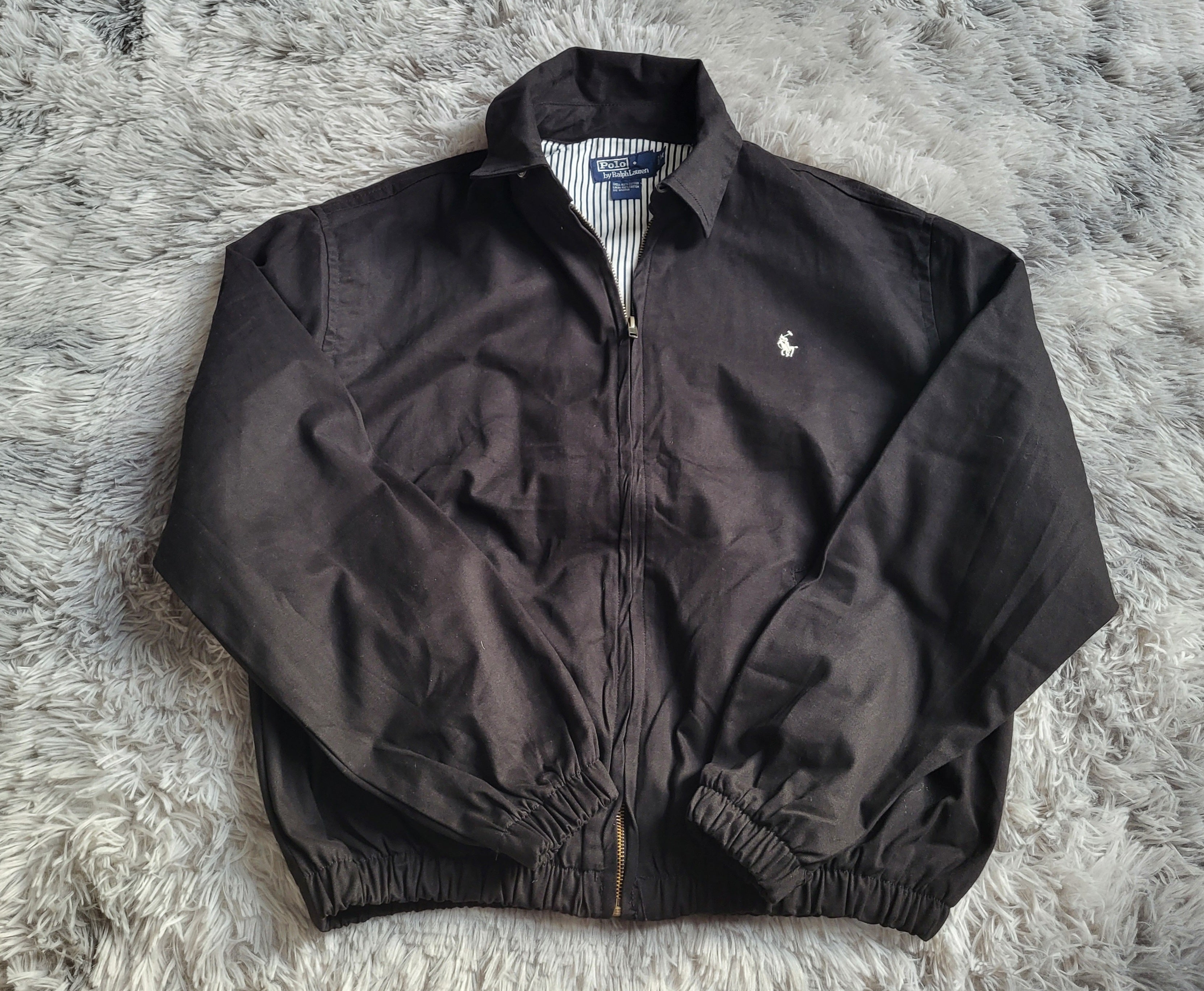 Veste Harrington Polo Ralph Lauren Homme - Noir - Coton Premium - Taille M - Neuf