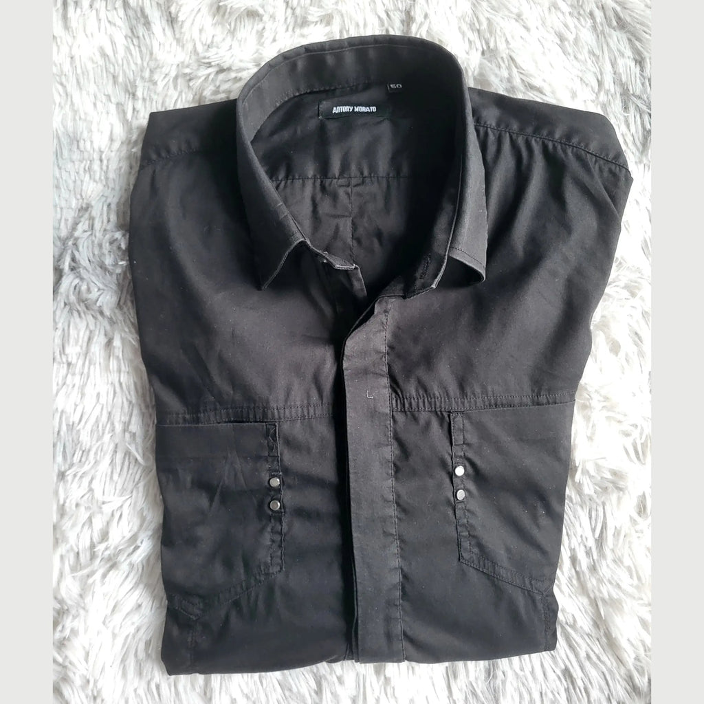 Chemise noire Antony Morato, taille 50, vêtement homme Fripes Sélect