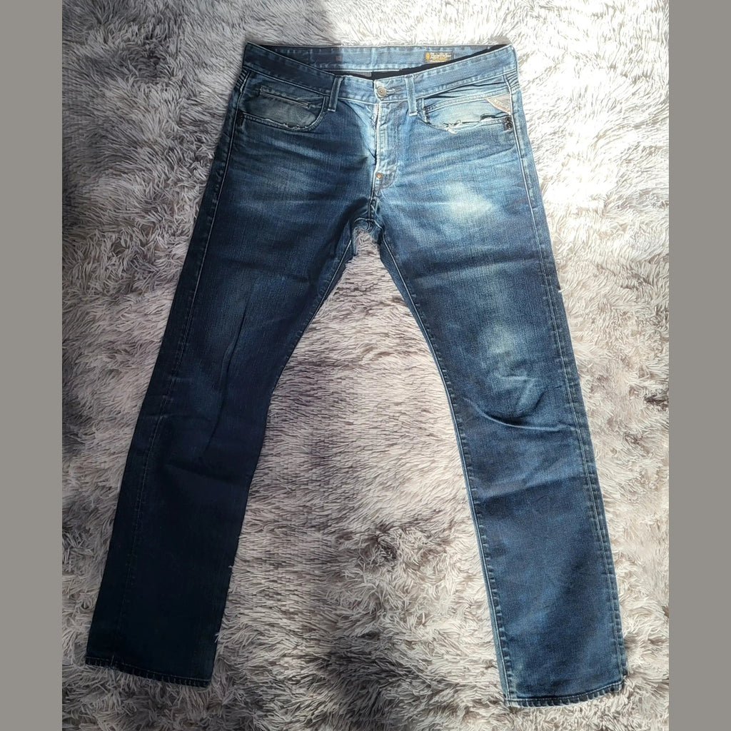 Jean Replay Jennon Bleu – Coupe Regular Slim – Denim Patiné - W34 L34