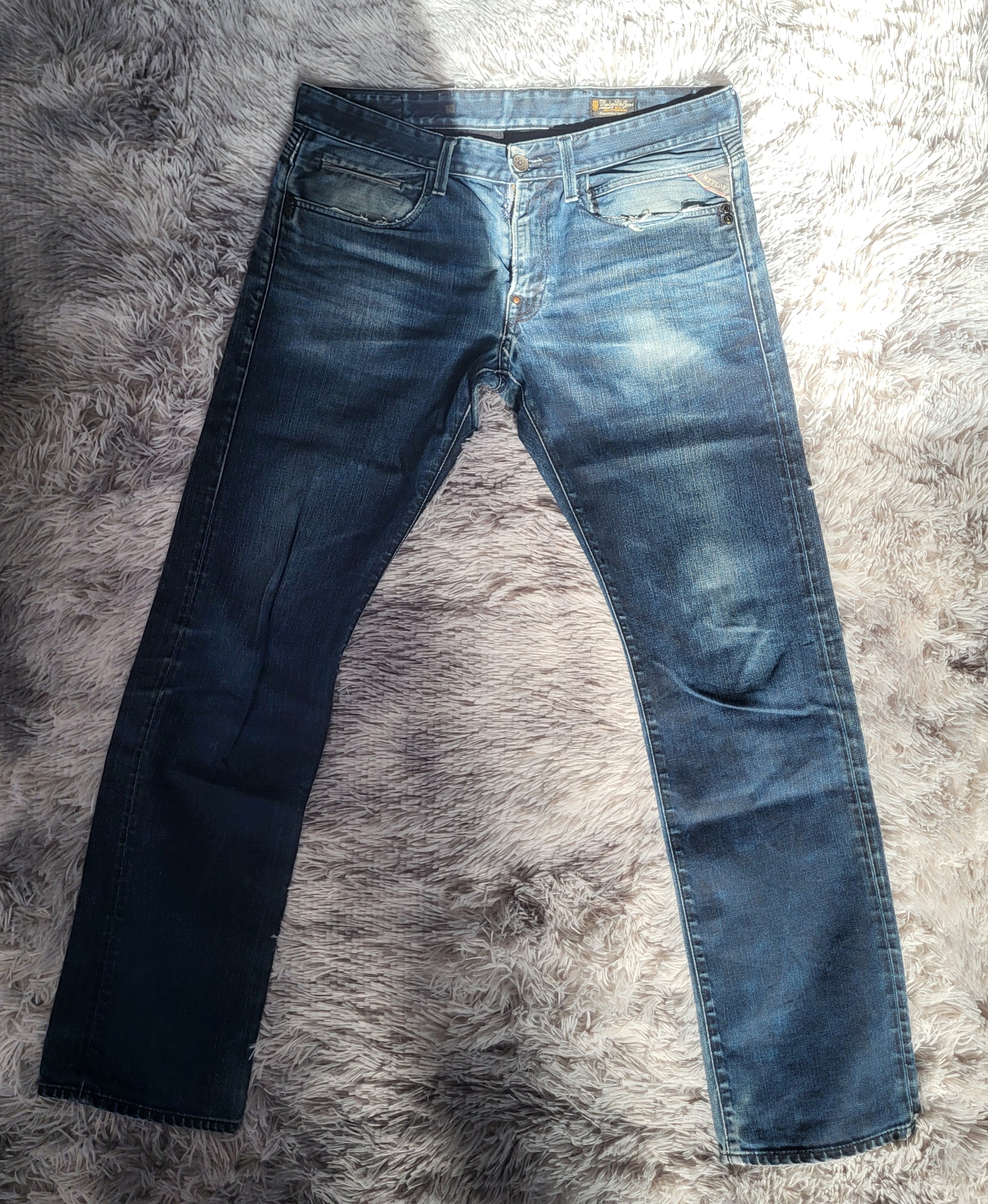 Jean Replay Jennon Bleu – Coupe Regular Slim – Denim Patiné - W34 L34