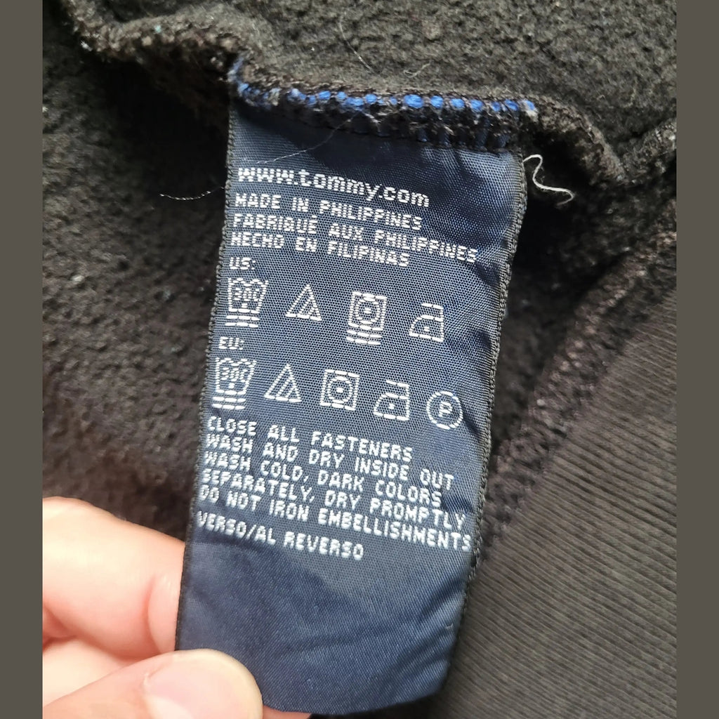 Veste noire Tommy Hilfiger taille L, étiquette visible, Fripes Sélect