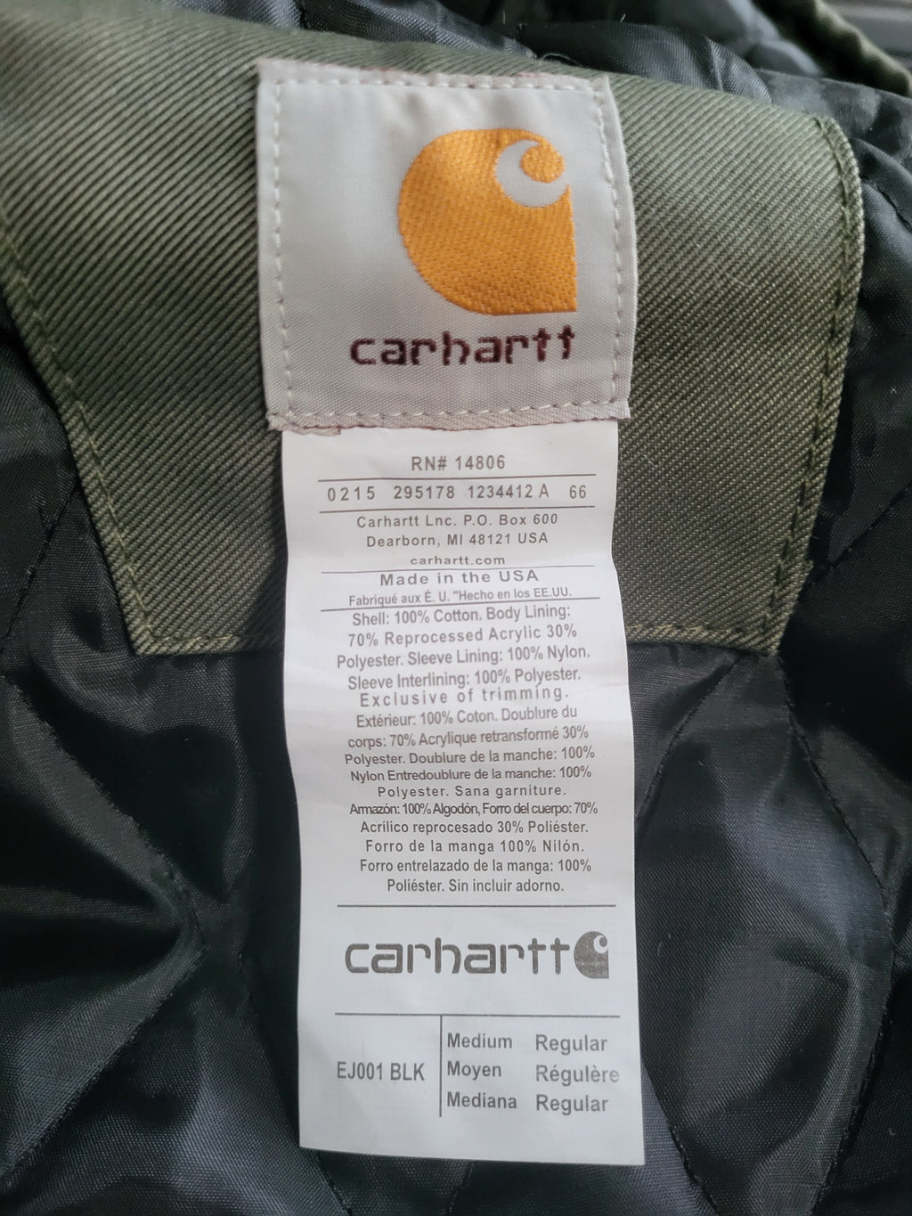 Veste Carhartt Active Jacket Rework Homme - NY Yankees Edition - Taille M - Pièce Neuve - Made in USA !