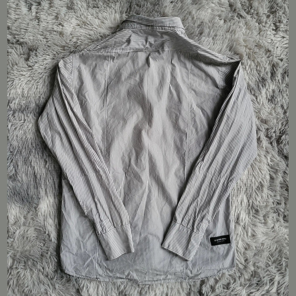 Chemise G-Star RAW 3301 Correct Line - Rayures Hickory - Taille XL - Coupe Regular Confort