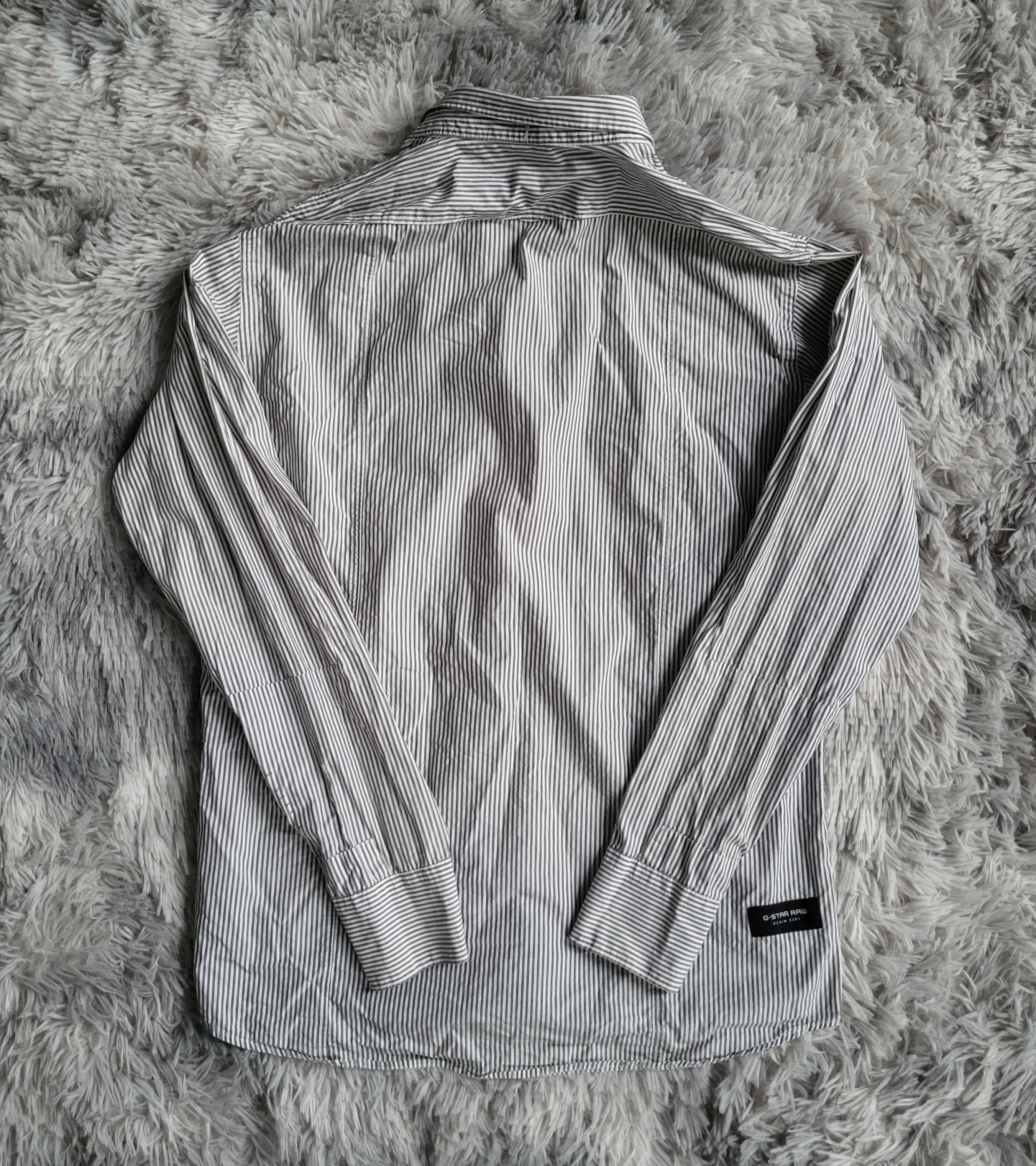 Chemise G-Star RAW 3301 Correct Line - Rayures Hickory - Taille XL - Coupe Regular Confort