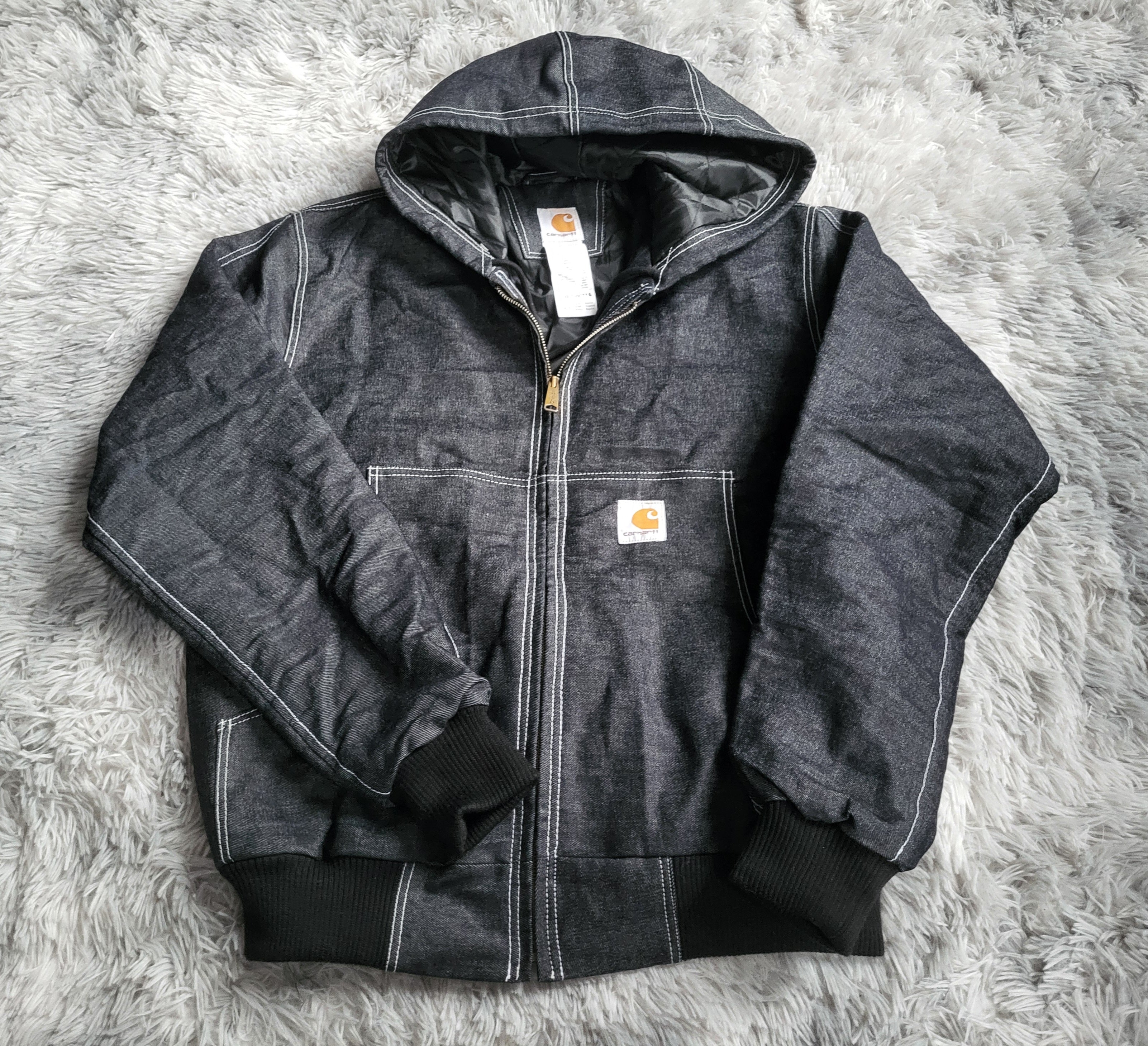 Veste Carhartt Active Jacket Denim Bleu Foncé Homme - Made in USA - Vintage - Taille L - Neuf