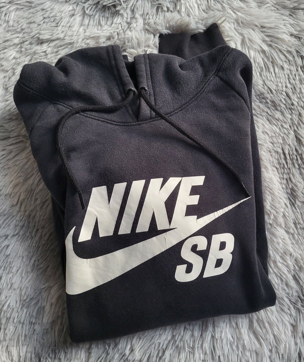 Sweat à capuche Nike SB Icon Essential Noir - Logo Blanc - Taille S