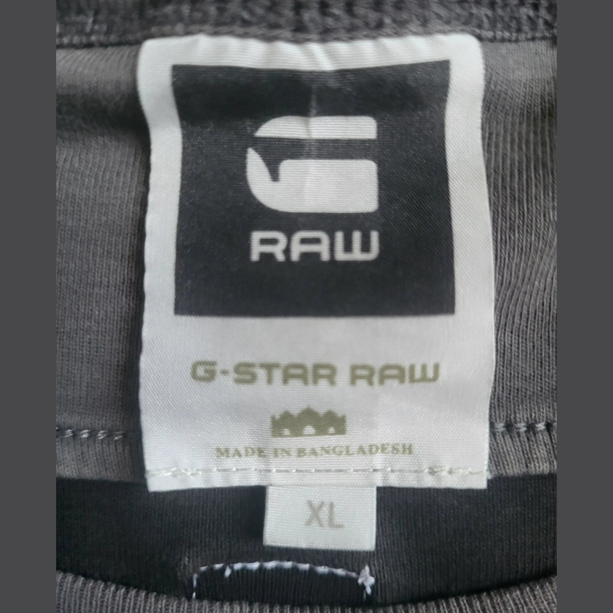 T-shirt G-Star Raw gris taille XL, étiquette visible, Fripes Sélect