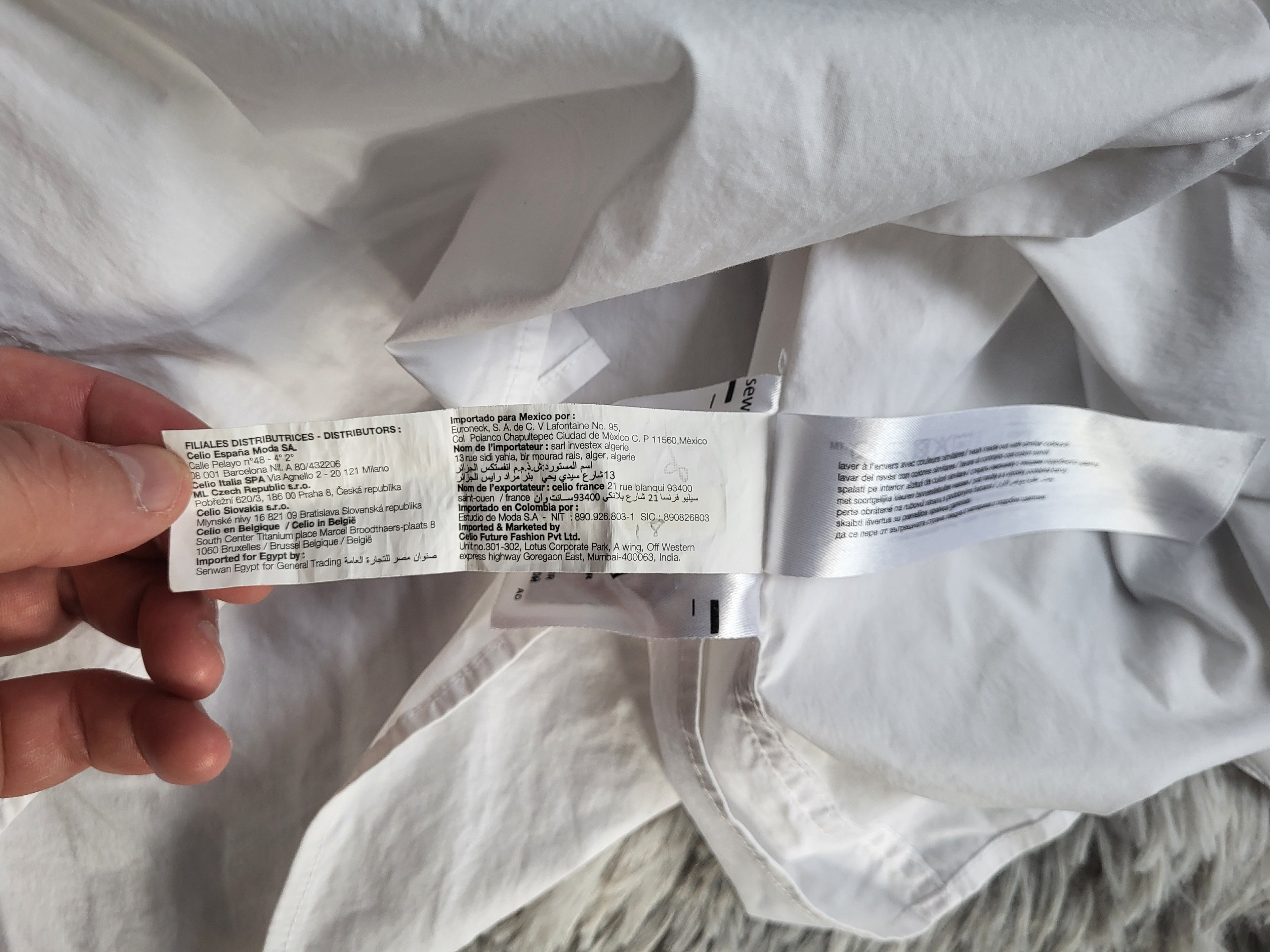 Chemise Celio Blanche Masantal - Taille L - Coupe Slim Fit - Coton Stretch Confort - Basique Homme