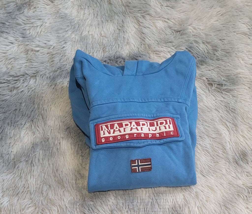 Sweat à capuche Napapijri Burgee – Bleu Dazzling – Taille 12 ans (152 cm)