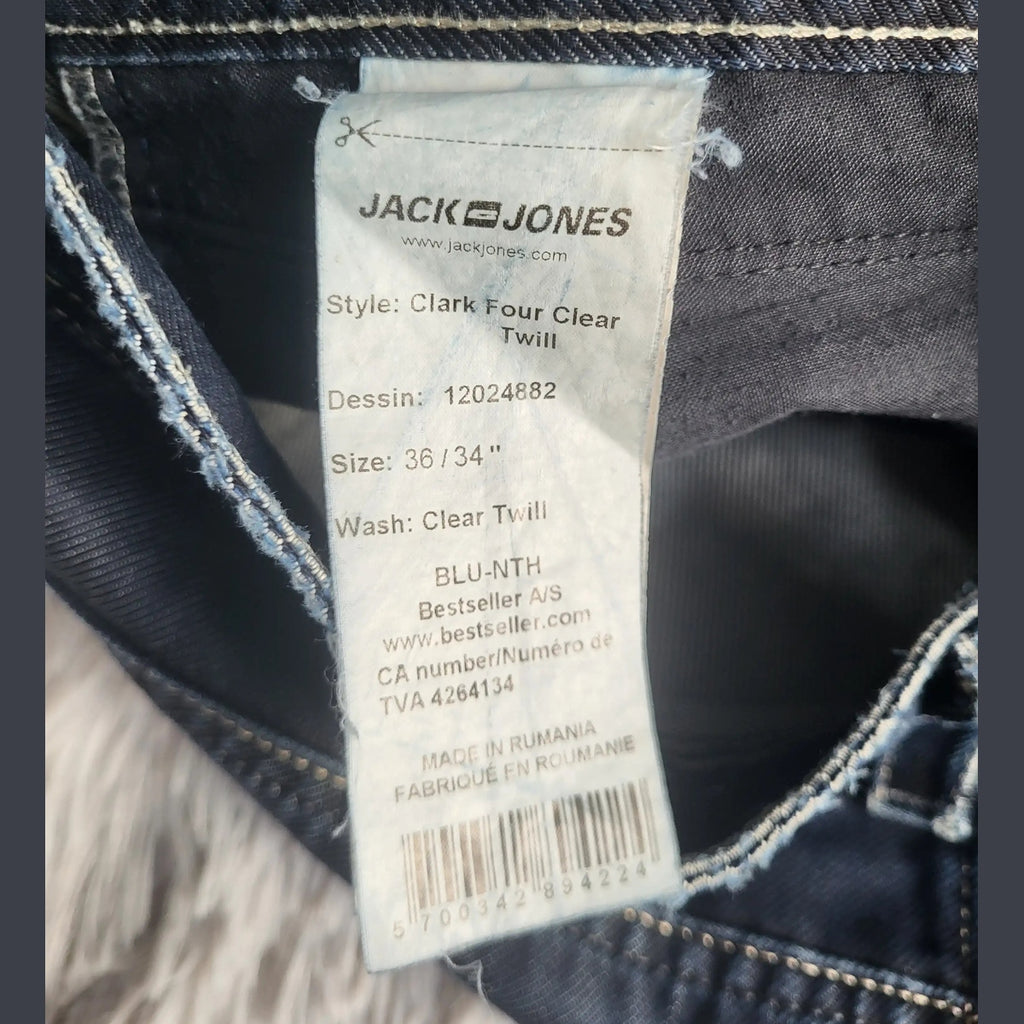 Jean Jack & Jones bleu foncé taille 36/34, modèle Clark Four Clear Twill. Fripes Sélect
