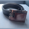 Ceinture Vintage US MARSHALL – Boucle Plaque Massive – Taille 90