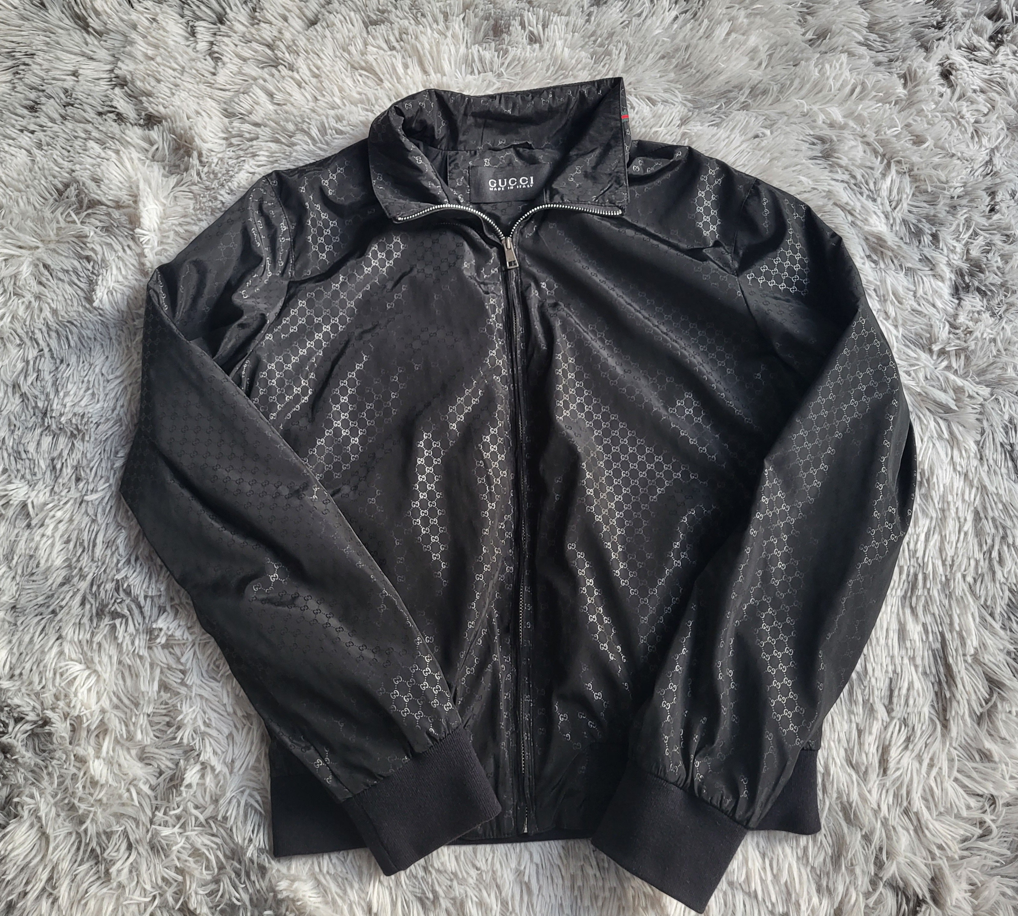 Blouson Bomber Gucci Jacquard Monogramme GG – Collection 2012 – Taille XXL – État Exceptionnel