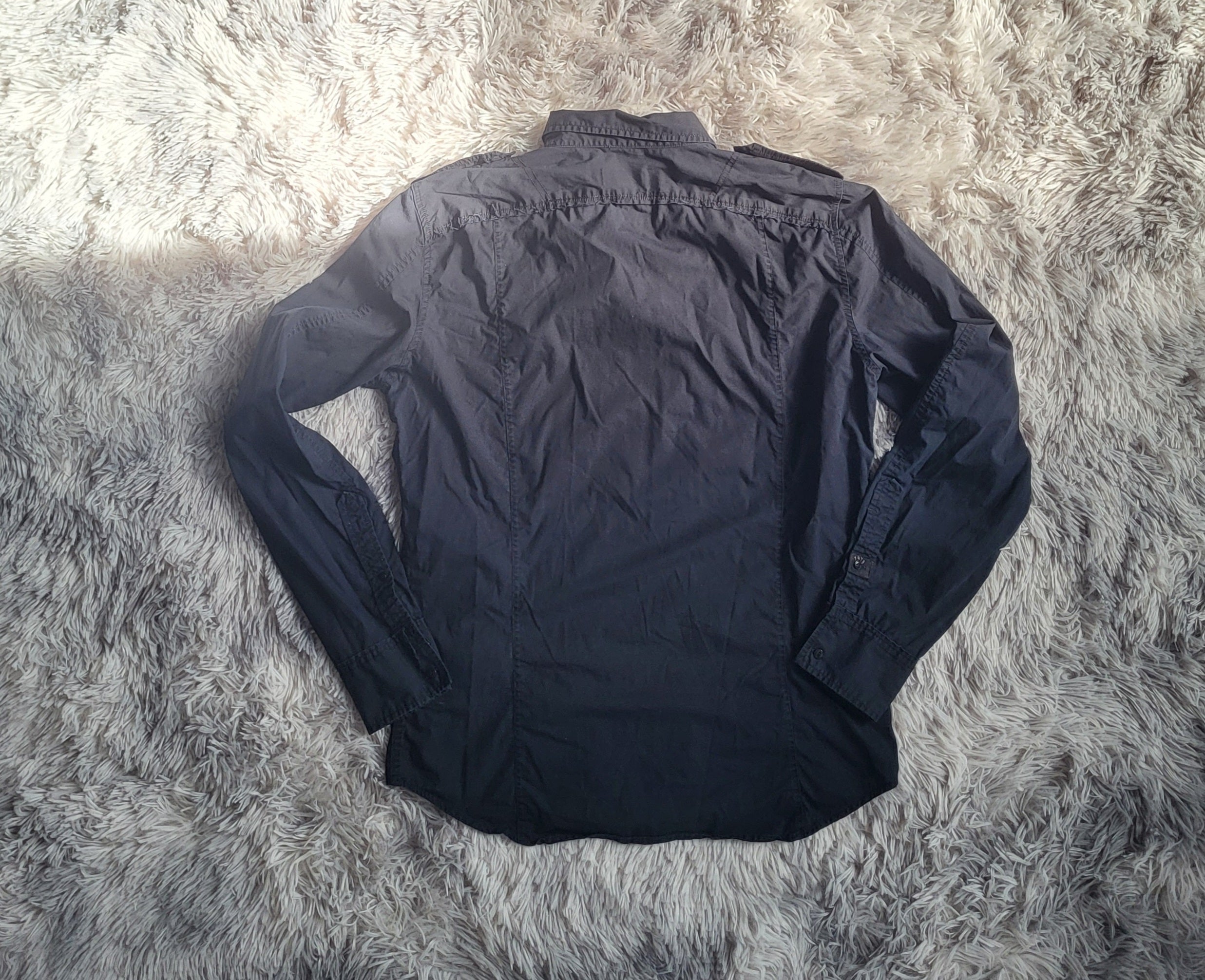 Chemise Diesel S-EBBE-PATCH Noir Anthracite - Taille L - Style Military Workwear Zip