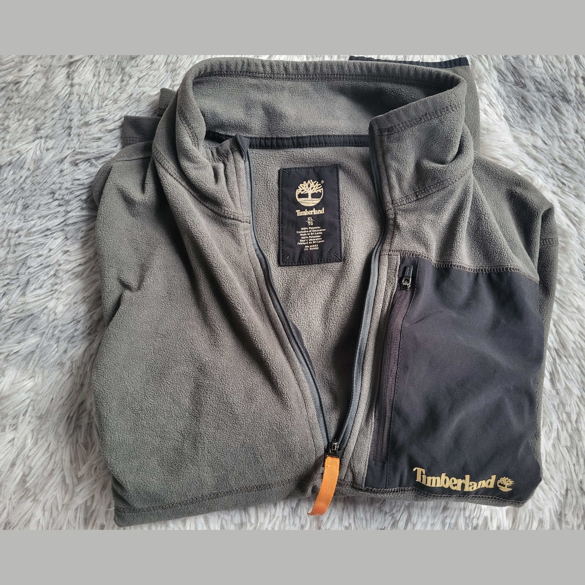 Veste polaire Timberland gris foncé, taille M. Fripes Sélect