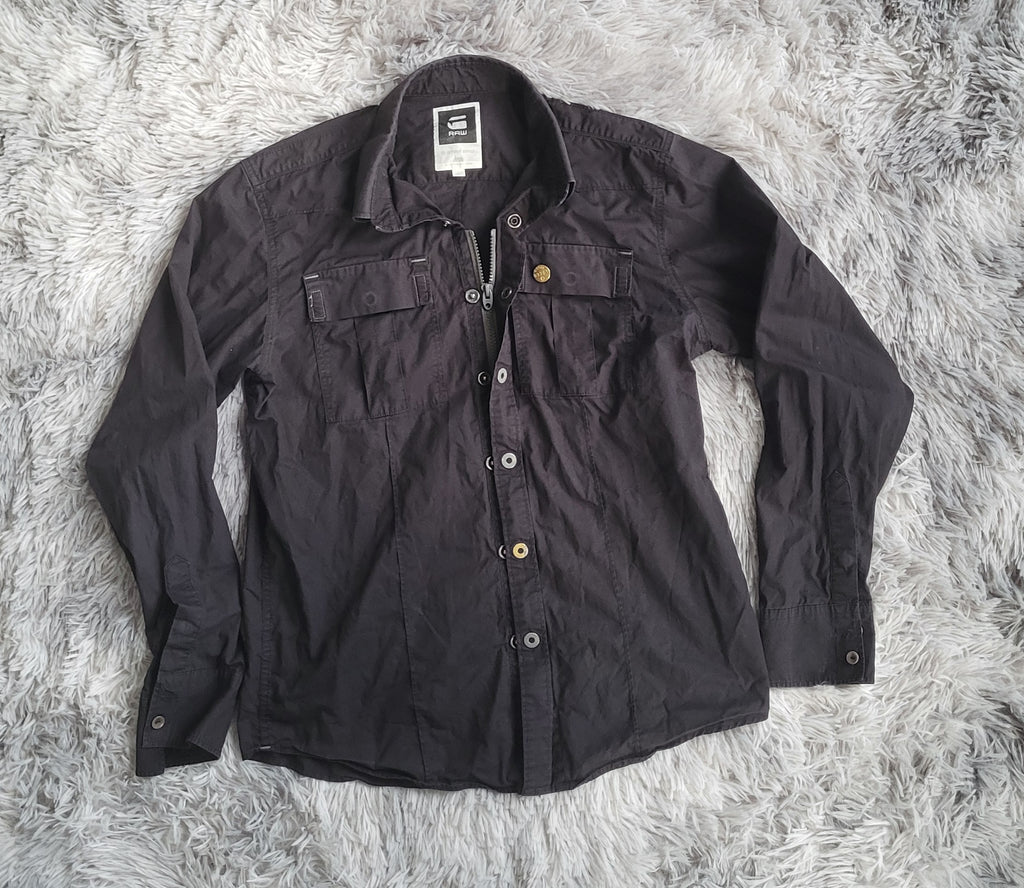 Surchemise G-Star RAW 3301 Zippée - Utility Denim Noir - Taille L - Overshirt Veste Technique