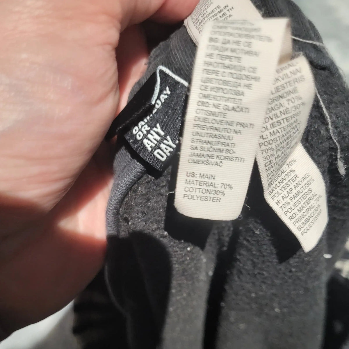 Sweat-shirt noir OR ANY DAY, taille non visible, coton et polyester. Fripes Sélect