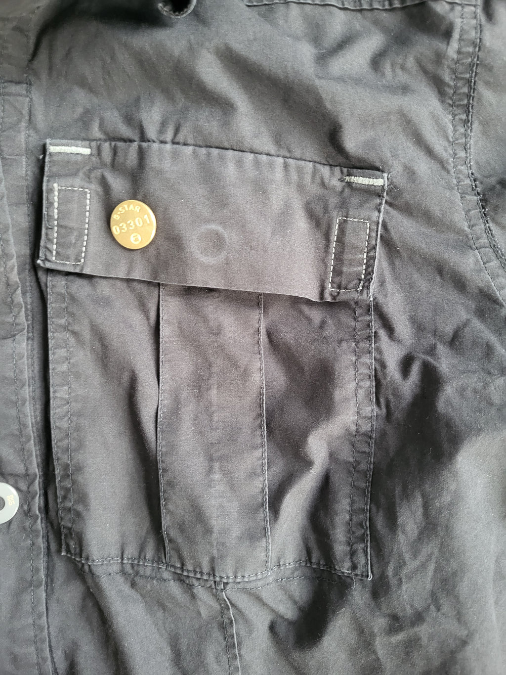 Chemise G-Star RAW 3301 Zippée - Utility Denim Noir - Taille L - Overshirt Veste Technique