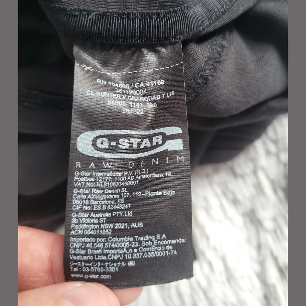 T-shirt noir G-Star taille L, étiquette visible, Fripes Sélect