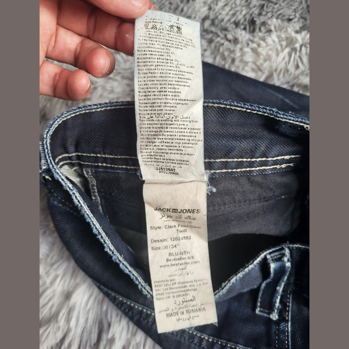 Jean bleu Jack & Jones taille 36/34, modèle Clark Four Clear, Fripes Sélect