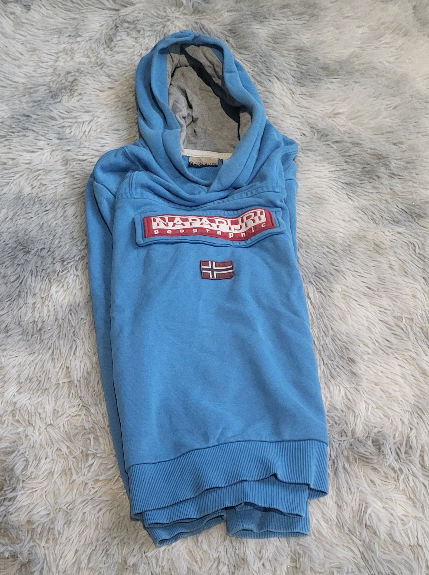 Sweat à capuche Napapijri Burgee – Bleu Dazzling – Taille 12 ans (152 cm)